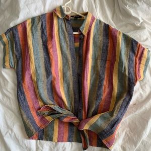 Madewell rainbow front-tie top